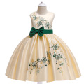 Embroidery Girl Dress With Bowknot