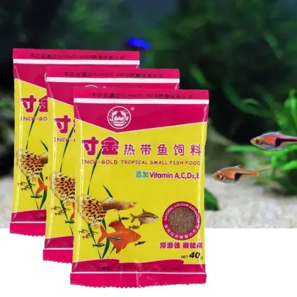 INCH-GOLD Tropical Fish Food: 40g & 70g Packs - Premium Nutrition for Small Ornamental Fish
