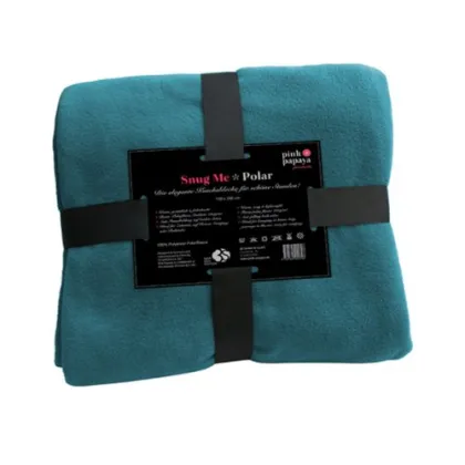 Pottery Barn Blue Snowman Fleece Blanket throw