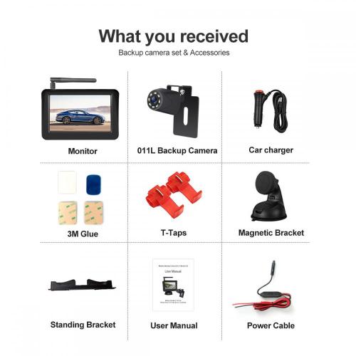 Wireless Reverse Camera Kit with 4.3inch Car Monitor