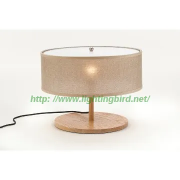 Natural Wooden Table Lamps / tablelight  With Fabric Shade
