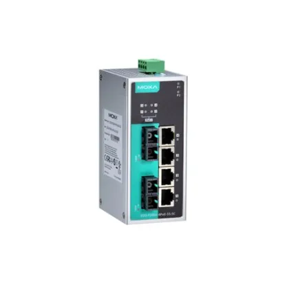 Moxa EDS-P206A Series: 6-Port Unmanaged Ethernet Switch with 4 PoE+ Ports