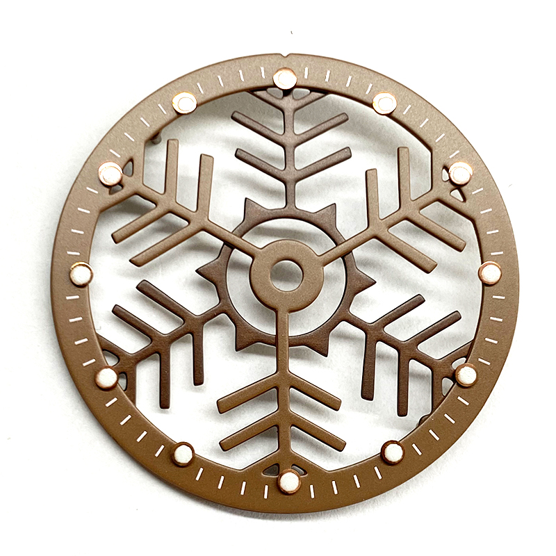 Snowflake Pattern Skeleton Watch Dial para relógios aautomáticos