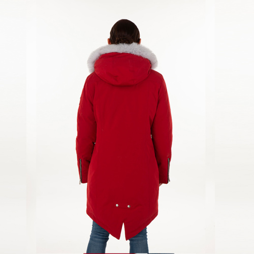 Fashion einreihige rote Daunenjacke