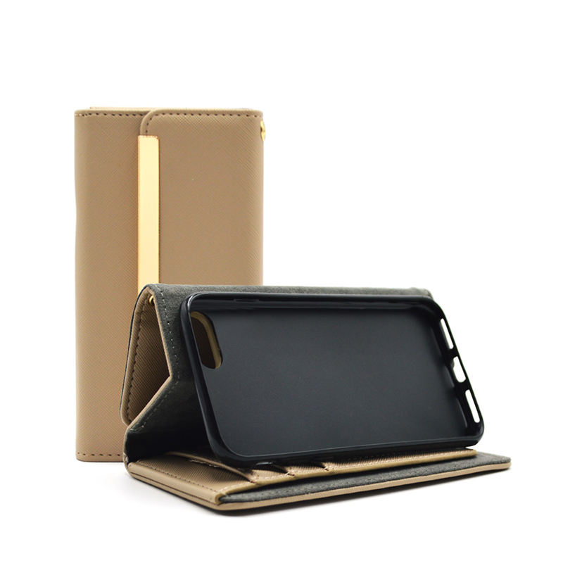 Flip Stand Mirror Leather Case Telepon Sampul Belakang