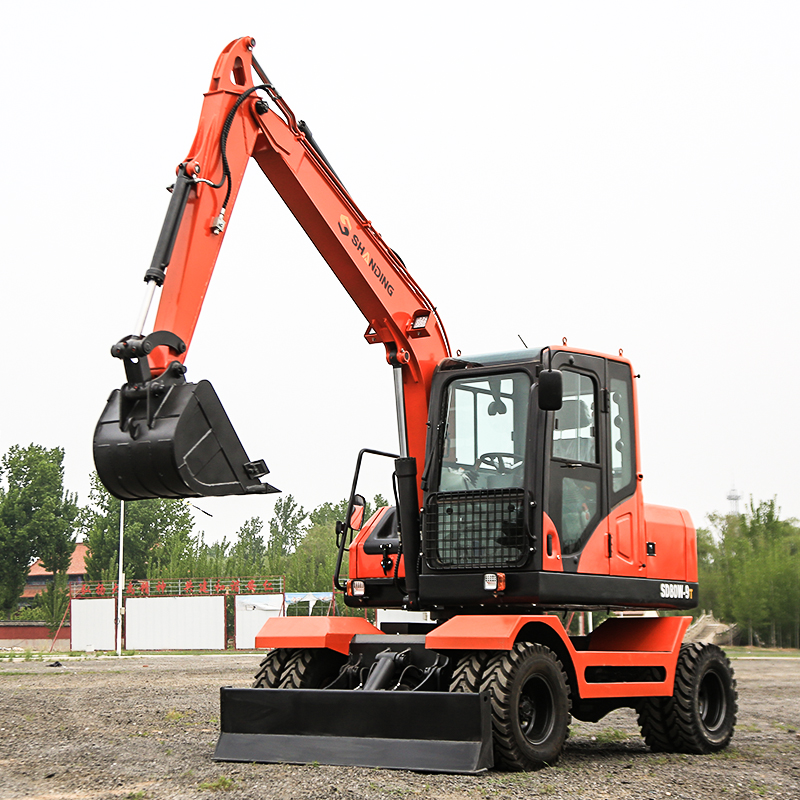 Excavadoras de ruedas 6ton Máquina de movimiento de tierra pequeña Digger Small