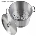 Pot de vapeur tamale 20qt en aluminium avec couvercle