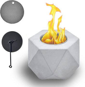 Concrete Tabletop Fire Pit Smokeless Fire Pit Premium portable Fire Bowl Mini ethanol Fireplace for Indoor and Outdoor Use