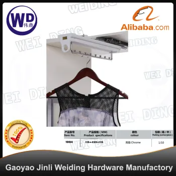 Pull out closet clothes sliding rail hanger rack organizer aluminum chrome 1004