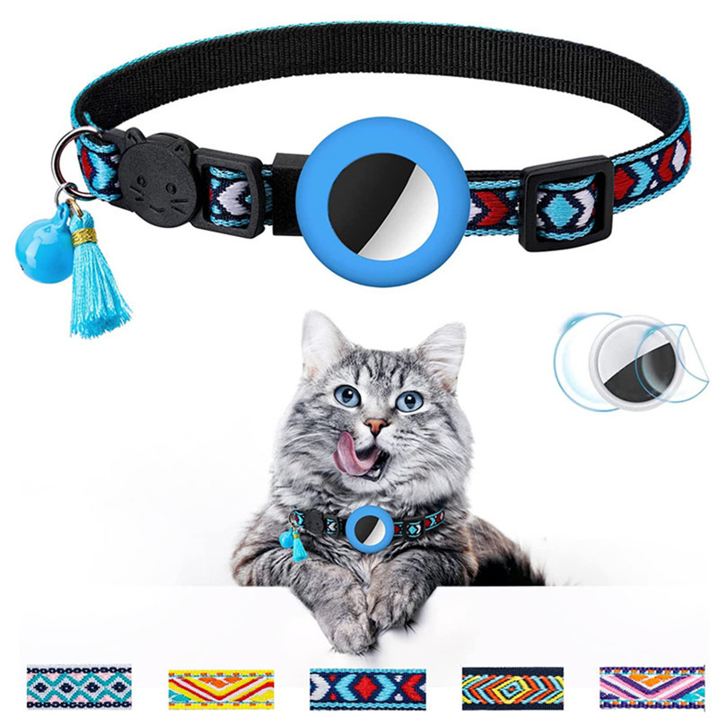 Collar de gato de gps de escape tribal personalizado con campana