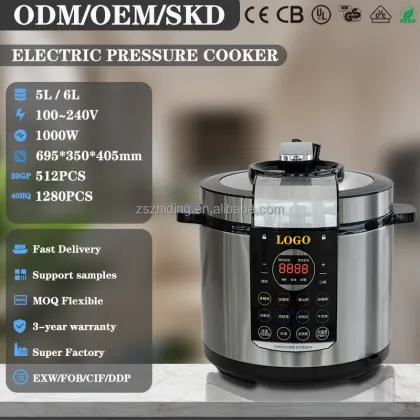 8L Non-Stick Electric Pressure Cooker with One-Touch Functionality