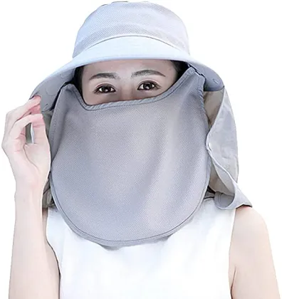 Breathable Neck Flap Face Cover Hat for Men and Women - Outdoor Sun Protection