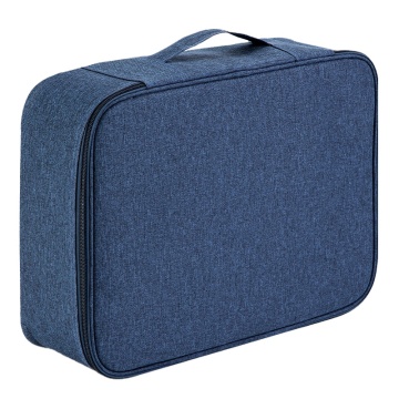 Portable Dark Blue Certificate Storage Bag Set - Deli 63758 (12pcs Per Carton)