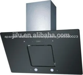 90cm new design kitchen black glass range hood