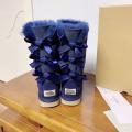 Womens Winter Fur Boots woman snow boots three bows boots Factory