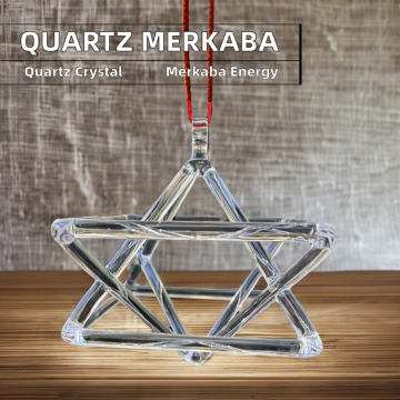 Clear Quartz Crystal Merkaba Pyramid for Enhanced Meditation and Spiritual Energy Healing