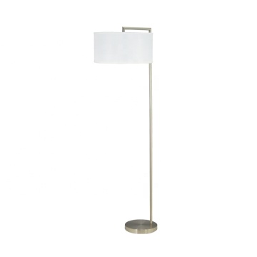 Modern Iron Home Hotel Bedroom Floor Lamp with Fabric Shade