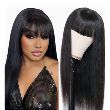 Straight 5X5 Lace Wigs with Bangs