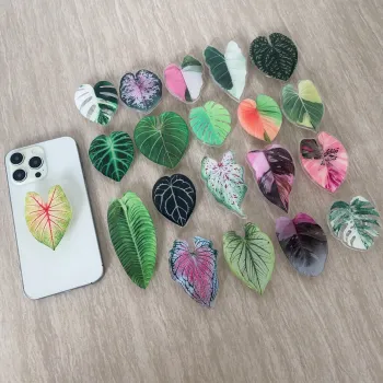 Customizable Acrylic Leaf Drop Glue Phone Holder Grip for iPhone 15: A Unique Promotional Gift