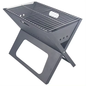 Tragbarer schwarzer X -Formfaltbarkohle Grill für das Camping im Freien im Freien
