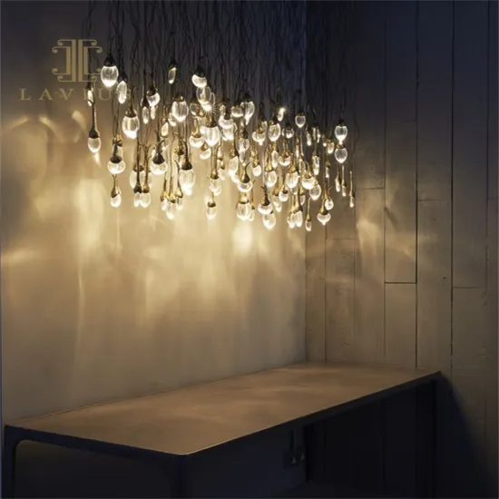 Artitsic Retro Drop Shape Crystal Living Room Chandelier