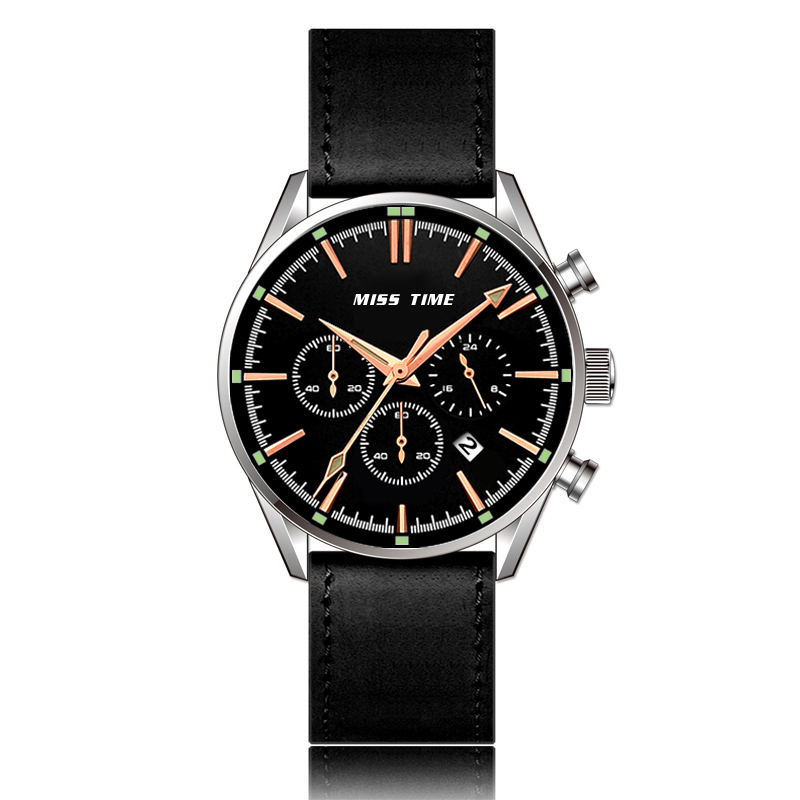 Western Trendy Stainless Steel Case Quartz Watch 