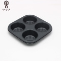 Utensilios para hornear antiadherentes molde para muffins de 4 tazas de acero al carbono