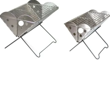 Easy Setup Ultralight Foldable Grill Folding Outdoor X Shape Portable Charcoal Table Steel Folding mini Charcoal BBQ Grill