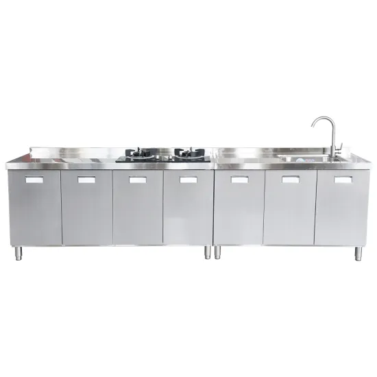 Design Ideas for Restaurant Kitchen Cabinets Incorporating Sinks, Stainless Steel Stoves, and Practical Storage Solutions