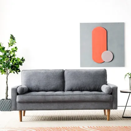 Fabric sofa simple modern double triple apartment sofa