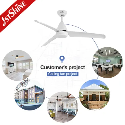 1stshine LED Ceiling Fan - White Blades with Integrated Lighting
