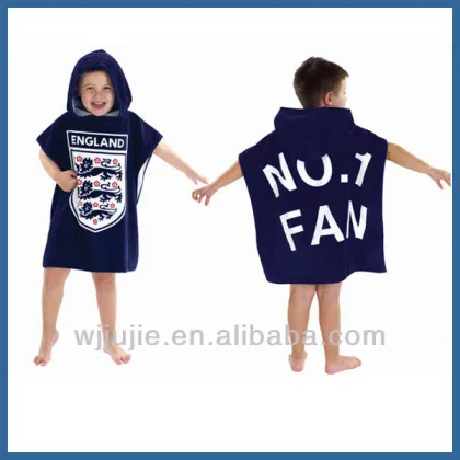 Micro suede poncho towels for kids