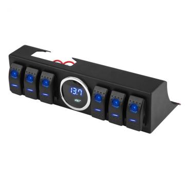 6 Gang Switch Panel with Bracket and Voltmeter