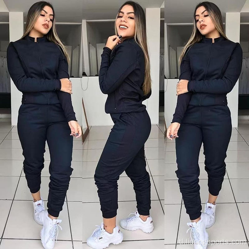 Custom Logo Women Sportswear Workout Sweat Suit Sets.