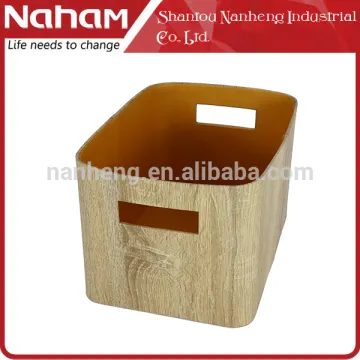NAHAM vintage rustic recyled wooden storage basket with handles