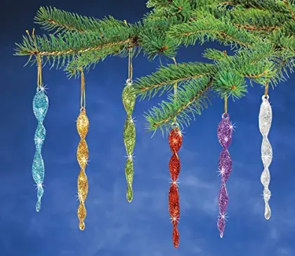 Glass Icicle Hanging Christmas Tree Ornament Christmas Decorations