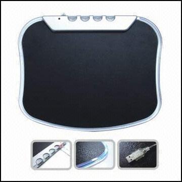 Cool Blue Light Mouse Pad with LED Indicator
