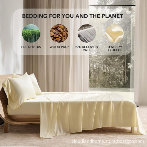 Tencel Vegan Silk Bedding Set - Silky Tencel Silk Bed Sheets