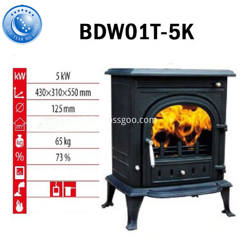 5kw Cast Iron Wood Stoves Heaters, 고품질 5kw Cast Iron Wood