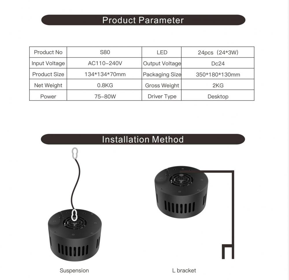 Phlizon Led Aquarium Light WIFI IR Control 80W