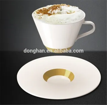 simple design coffee cup and saucer can logo printed