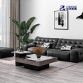 Modernes schwarzes Ledersofa für das Wohnzimmer