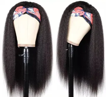 Unprocessed Brazilian Hair Cuticle Aligned Headband Wig Kinky Straight Virgin Human Natural Hair Wig