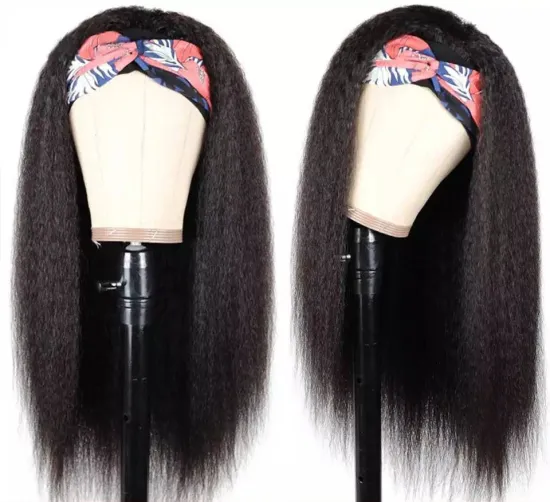 Unprocessed Brazilian Hair Cuticle Aligned Headband Wig Kinky Straight Virgin Human Natural Hair Wig