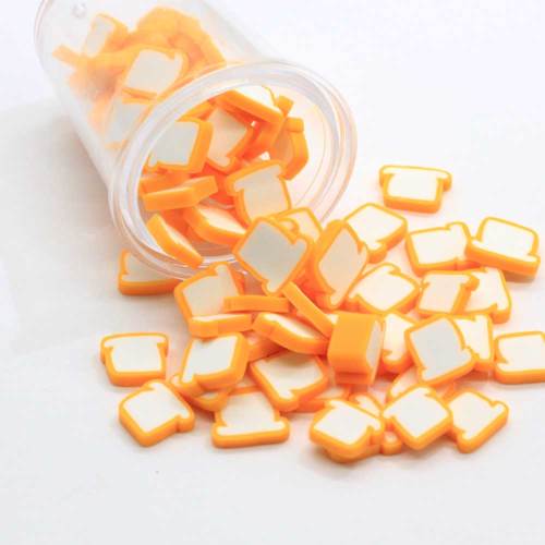 Pretty Yellow Smile Funny Faces 10mm Bread Square Polymer Clay Soft Nail Art Stickers 500 g / bag Ragazze Women Nail Decors