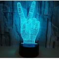 Abstract 3D Victory Sign Light Hand Night Light