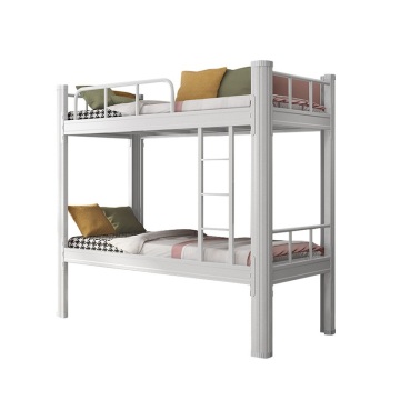 Top-Ranked Dormitory and College Student Beds: Twin over Red Bottom Construction Site Design Stainless Steel Frame Double Full Size Bunk Beds