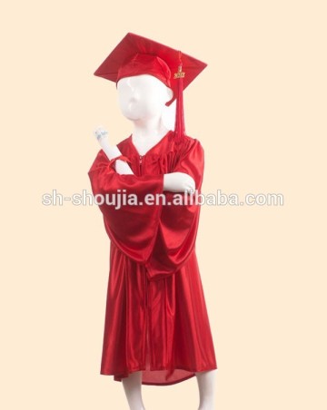 graduation gown child, children graduation gown, red kindergarten graduation gown