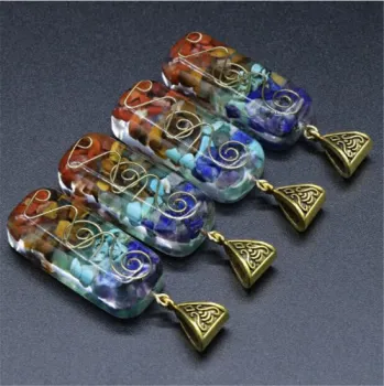 Crystal Reiki Healing Stone Chakra Pendulum Energy Orgonite Pendant