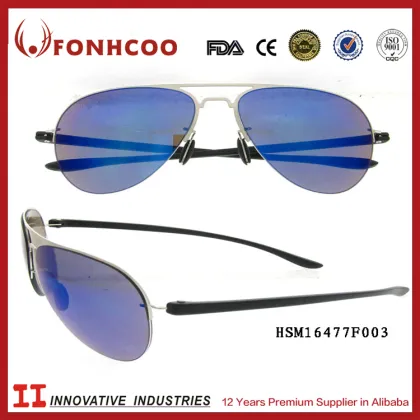FONHCOO Eco-Friendly Temple Metal Sunglasses Sunshade Unisex Sunglasses